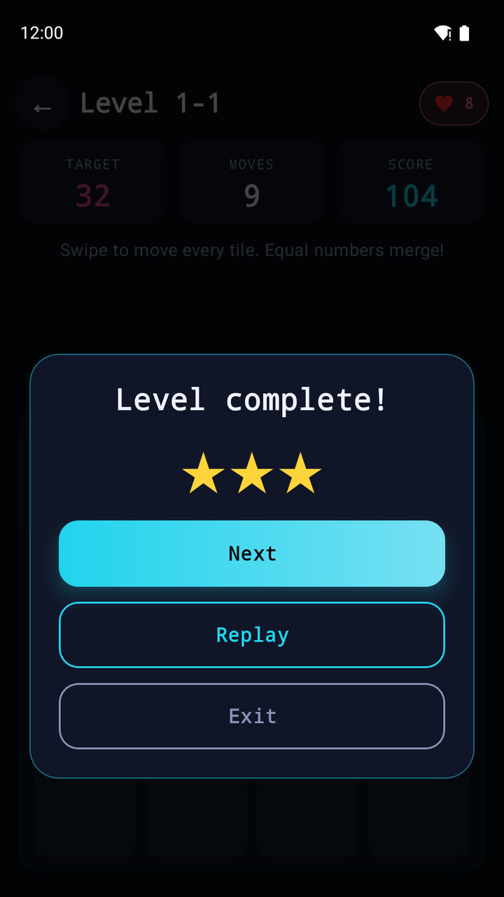 Level cleared with 3 stars