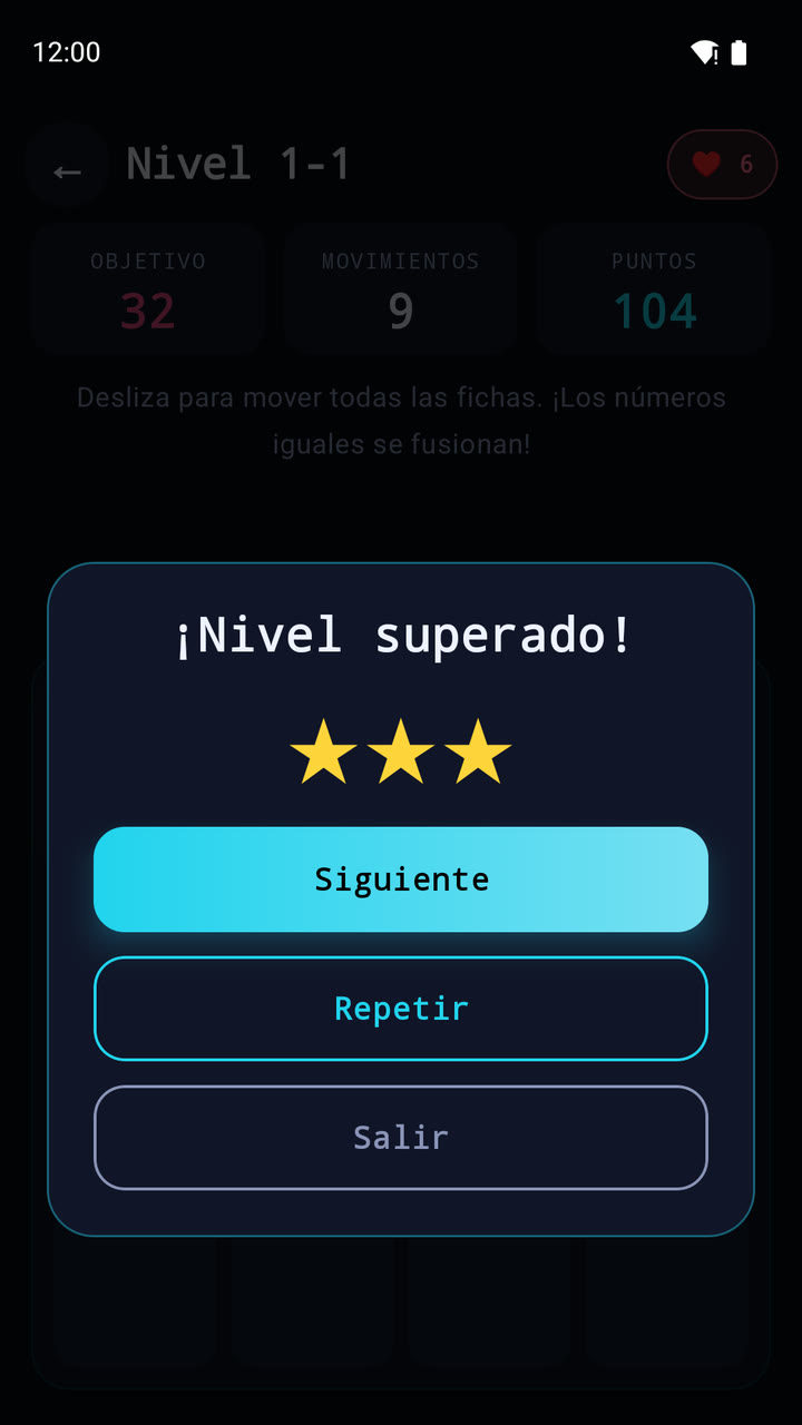 Nivel superado con 3 estrellas